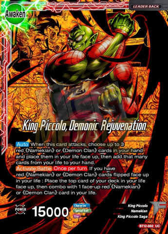 Golden Manga King Piccolo Demonic Rejuvenation Metal Dbs Leader