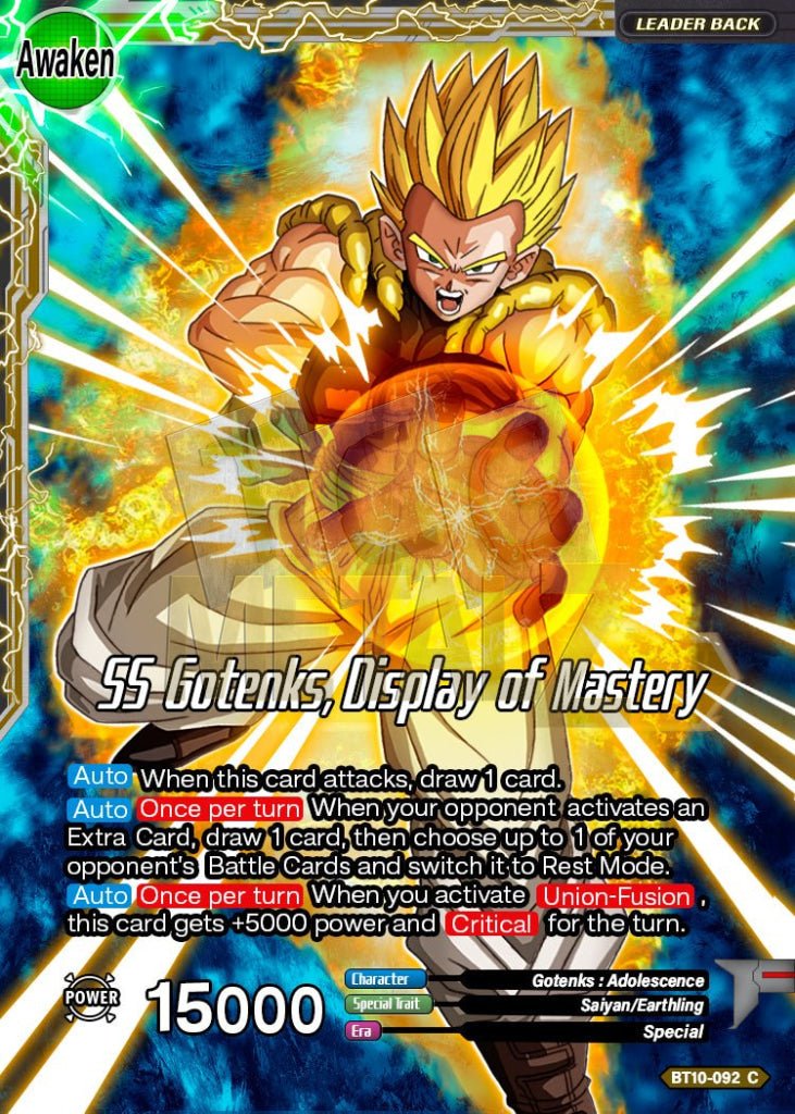 Ss Gotenks Display Of Mastery Metal Dbs Leader