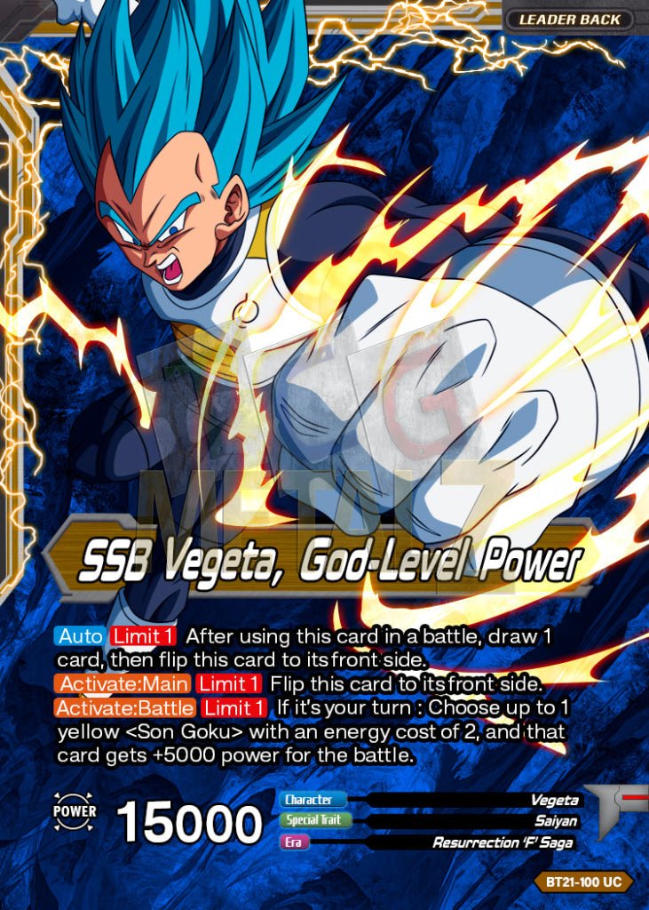 Ssb Vegeta God-Level Power Metal Dbs Leader