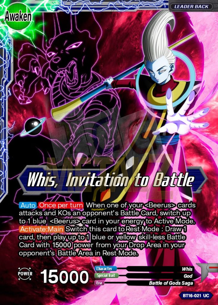 Whis Invitation To Battle Metal Dbs Leader